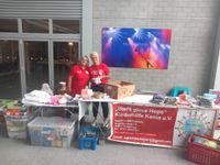 Unser Stand auf dem Flohmarkt in der Harzlandhalle Ilsenburg im August 2024